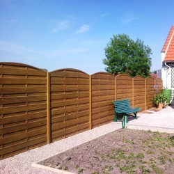 Clôtures béton imitation bois double face