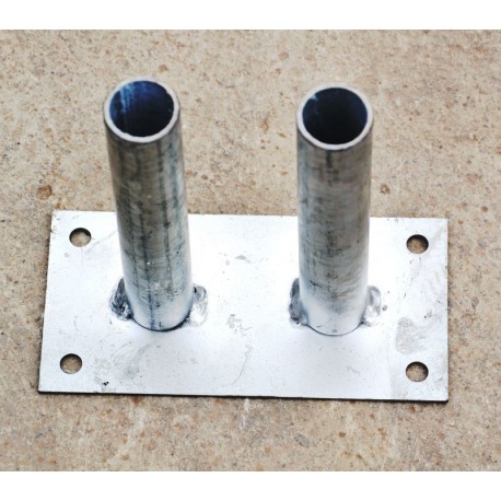 Platine à 2 tubes 120/240 pour poteaux