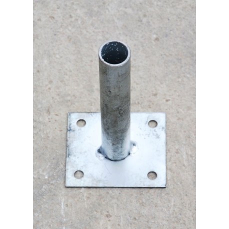 Platine à 1 tube 120/120 pour poteaux